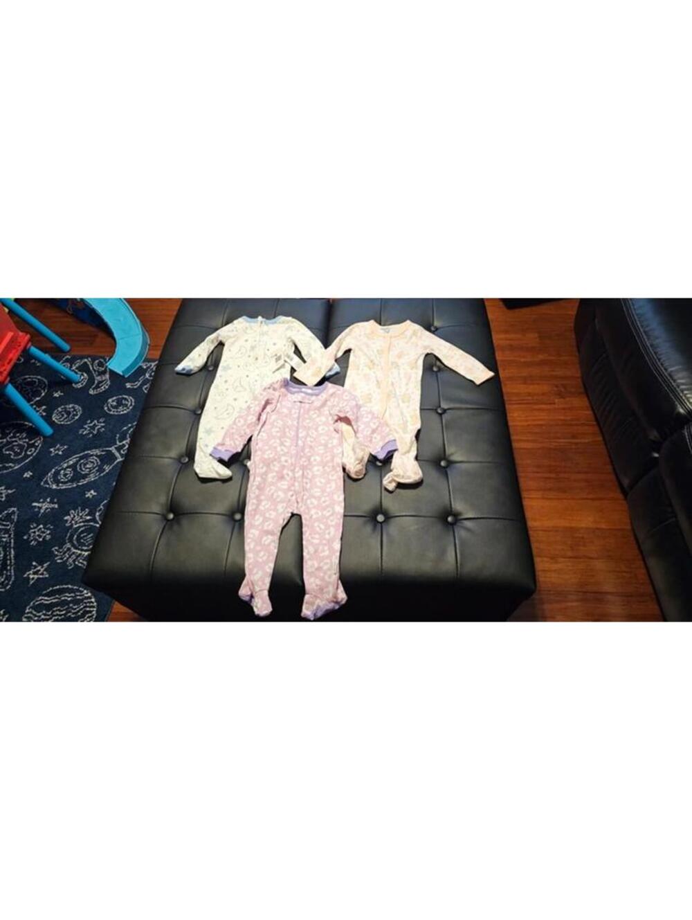 Baby girl 6 to 9 months sleepers sleep n plays pjs new